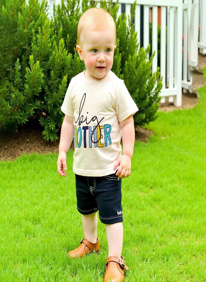 Ayalinggo Big Brother T Shirt Little Brother Little Sister Big Sister Matching Outfits Siblings Baby Toddler Tee Clothes (Beige Big Brother, 18-24 Months) - Image 3