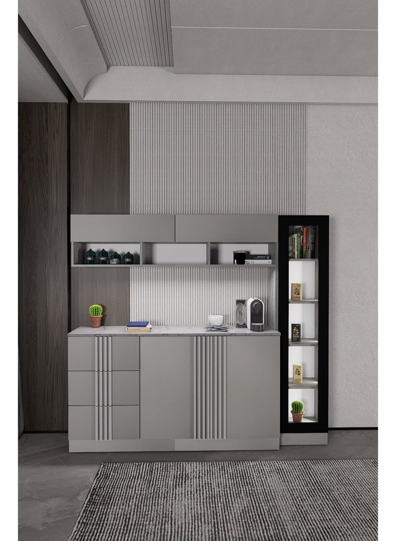 كوفي وورلد ركن القهوة بالاضاءة المخفية الداخلية الانيقة تكيسات الطولية - Image 1