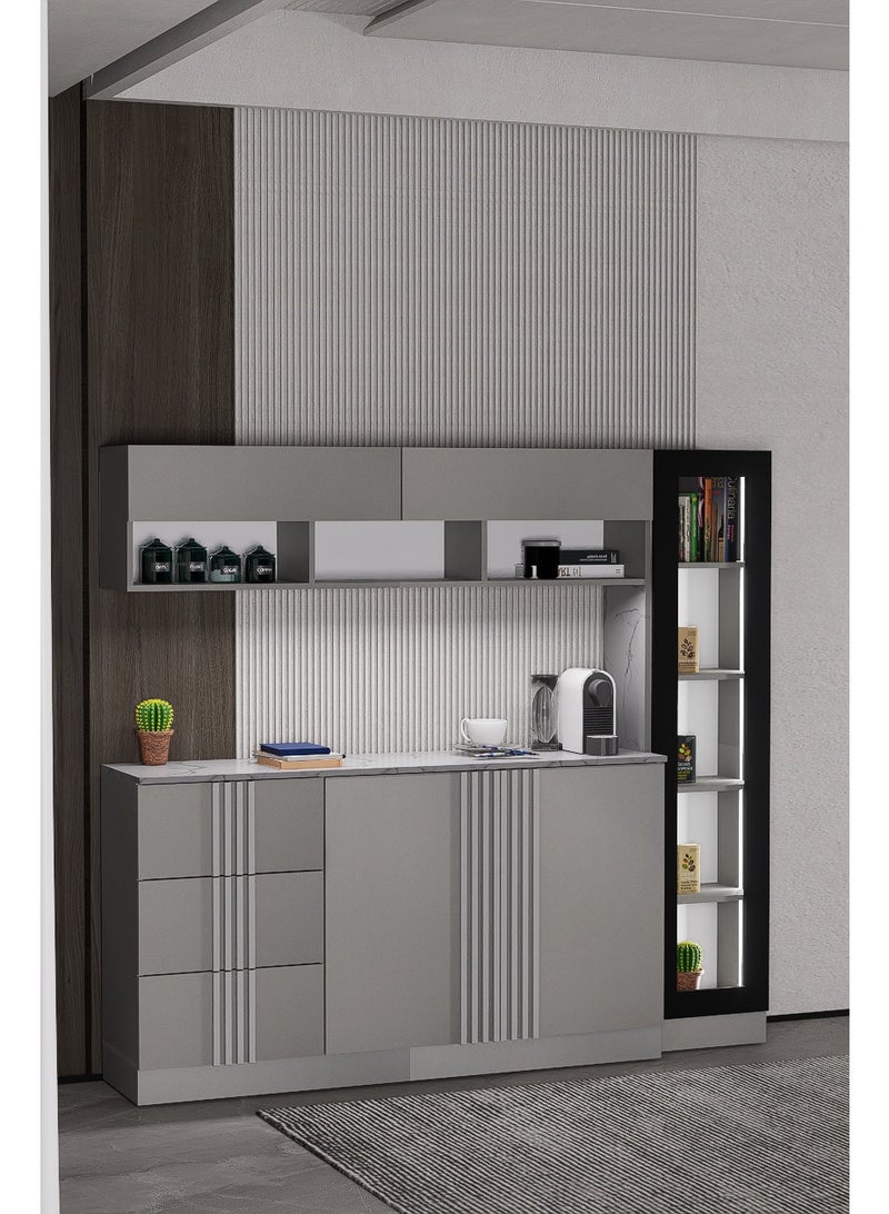 كوفي وورلد ركن القهوة بالاضاءة المخفية الداخلية الانيقة تكيسات الطولية - Image 2