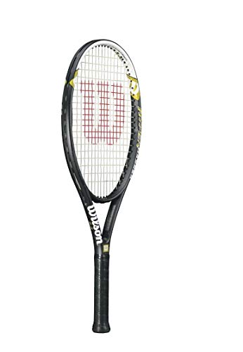 Wilson Hyper Hammer 5.3 Strung Tennis Racket (Black/White, 4 1/8) - Image 1