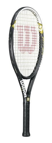 Wilson Hyper Hammer 5.3 Strung Tennis Racket (Black/White, 4 1/8) - Image 4