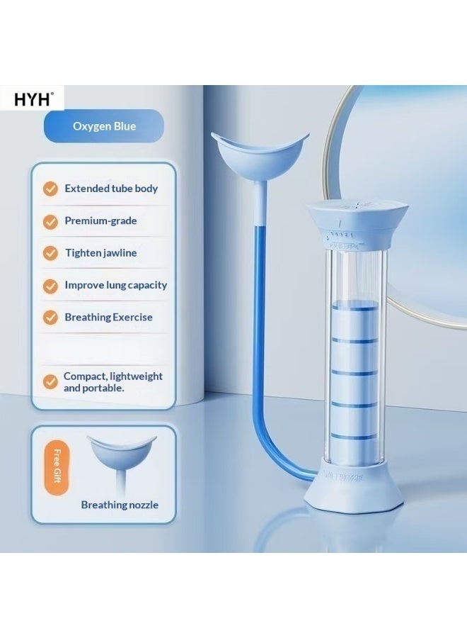 HYH Yoga Diaphragmatic Breathing Dumbbell Breathing Trainer for Lung Capacity, Abdominal Muscles, Six-Pack Abs, and Lower Belly Training Equipment. Lung Breathing Trainer for Both Men and Women.（blue） - Image 1