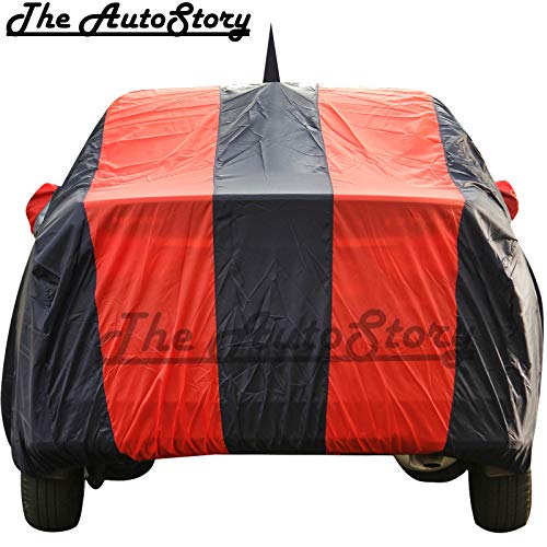 The Autostory 190 Taffeta Water Resistant Car Body Cover Compatible with Hyundai Elite I20 with Mirror & Antenna Pockets (Red/Navy Blue) - Image 2