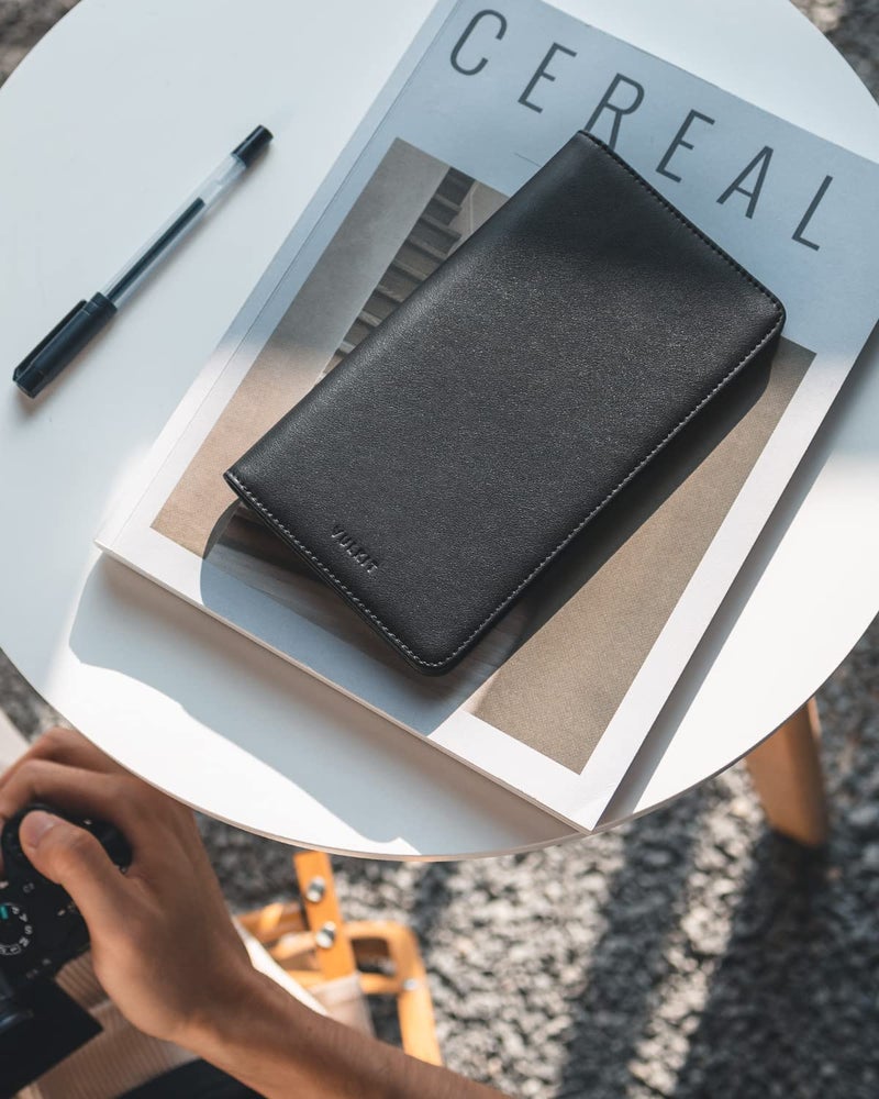 VULKIT محفظة جواز سفر فالكيت جلد نابا الفاخر مع حماية RFID لمحفظة السفر للرجال والنساء - Image 4