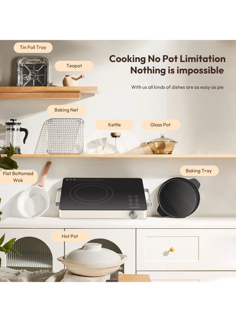 Digit LED Display Digital Infrared Cookertemperature Settings 3hrs Programmable Timer 2000W Ceramic Heating Element