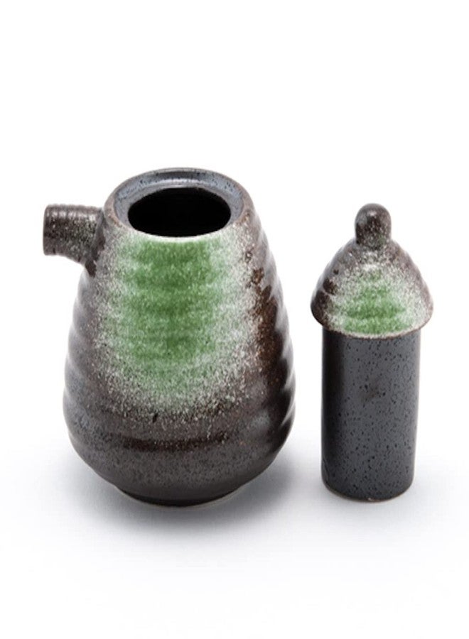 Happy Sales HSSD-LTGR55, Japanese Style Earthenware Ceramic Oil Dispenser Ponzu Vinegar Dispenser Shoyu Soy Sauce Dispenser With Lid, 5 fl oz - Image 4