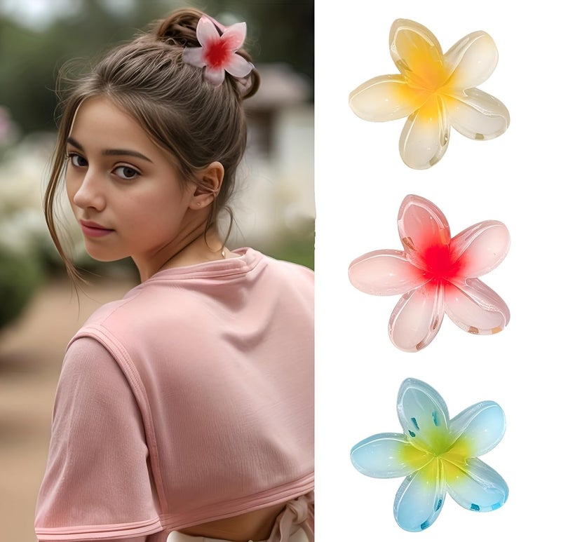 ROCK WORLD 3pcs Flower Hair Clips VibrantClip for Casual Wear - Image 1