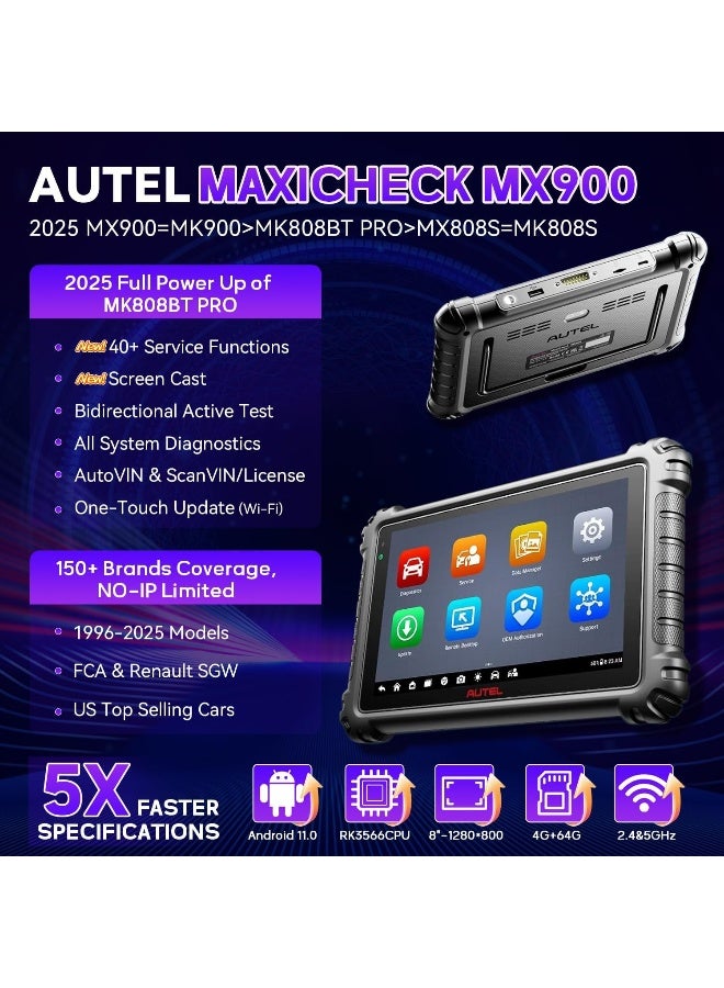Autel MX900 Scanner - 40+ Functions, All System Diagnostics, CAN FD/Do IP - Image 2