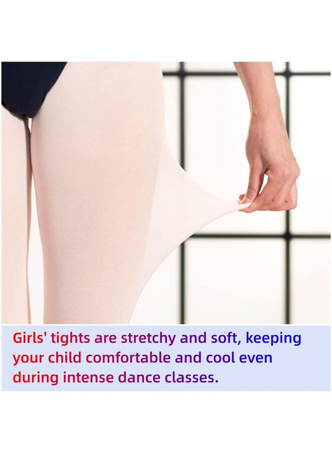 3 PCS Pink dig hole, 60D dig hole high bounce adult size 140-170cm Girls' Convertible Ballet Tights/Soft Transition Dance Tight - Image 5