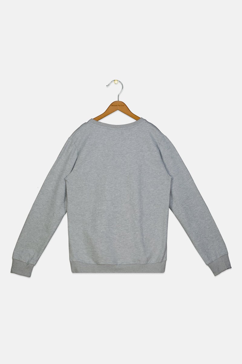 STAR WARS Kids Boy Crew Neck Long Sleeve Graphic Print Sweatshirt, Grey - Image 2