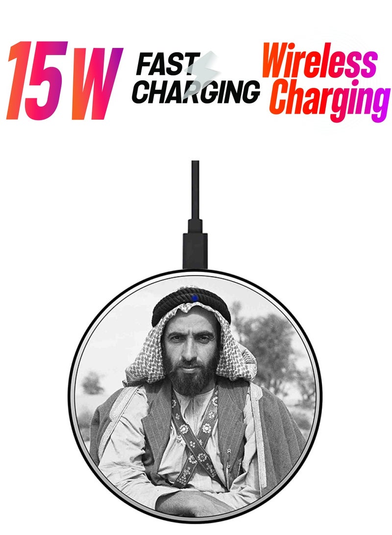 Theodor Sheikh Zayed Printed Fast Wireless Charger With USB Cable Multicolour - Image 1