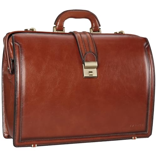 Banuce Vintage Full Grain Italian Leather Briefcase for Men 15.6 Inch Legal Attorney Lawyer Briefcase Doctor Bag Attache Case with Lock for Business Travel Work - Image 1