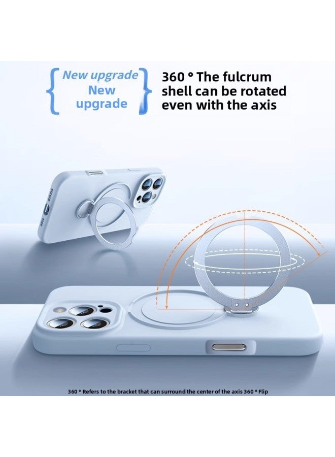 2025 Liquid Silicone For Iphone 16promax Mobile Phone Case Magnetic Belt Bracket For Iphone16 Pro Max  Color:Antique White + Short Lanyard-Applicable Models:For Iphone 16 Pro Max - Image 5