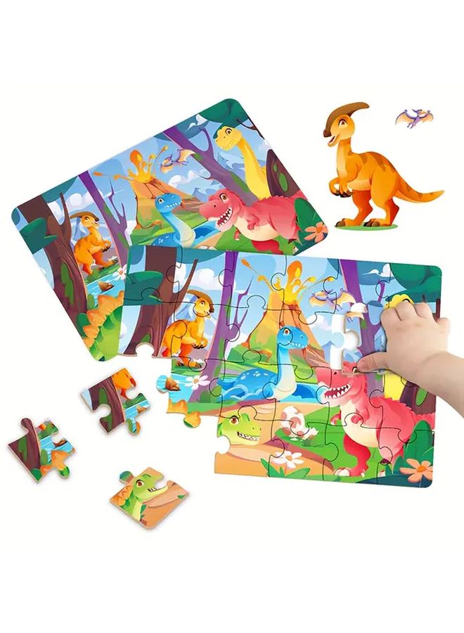 لغز خشبي الديناصورات لعبة تعليمية لتطوير الإدراك للأطفال - Image 5