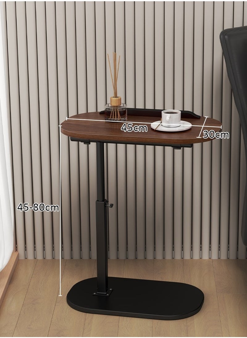 XiuWoo - C Shaped End Table, Adjustable Height Coffee Table With Grid Stop For Computer Placement, Sofa Corner Table With Metal Frame For Tight Spaces, Swivelling 360° - Image 1