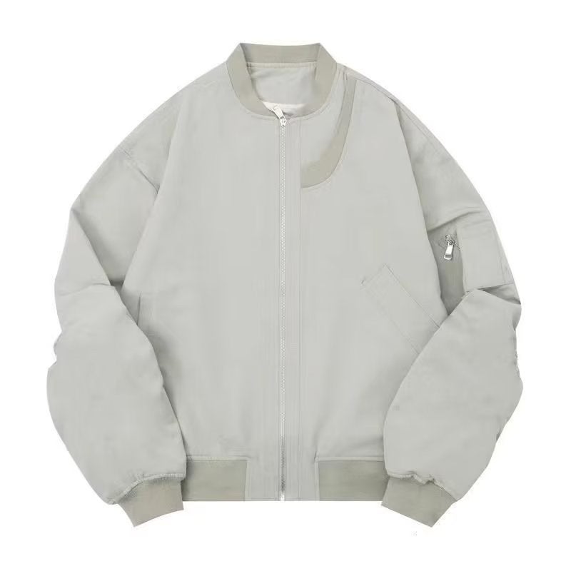 Coat Womens oversize Spring and Autumn 2024 New Loose All-match Casual Couples Cardigan Baseball Suit Spring and Autumn Gray 