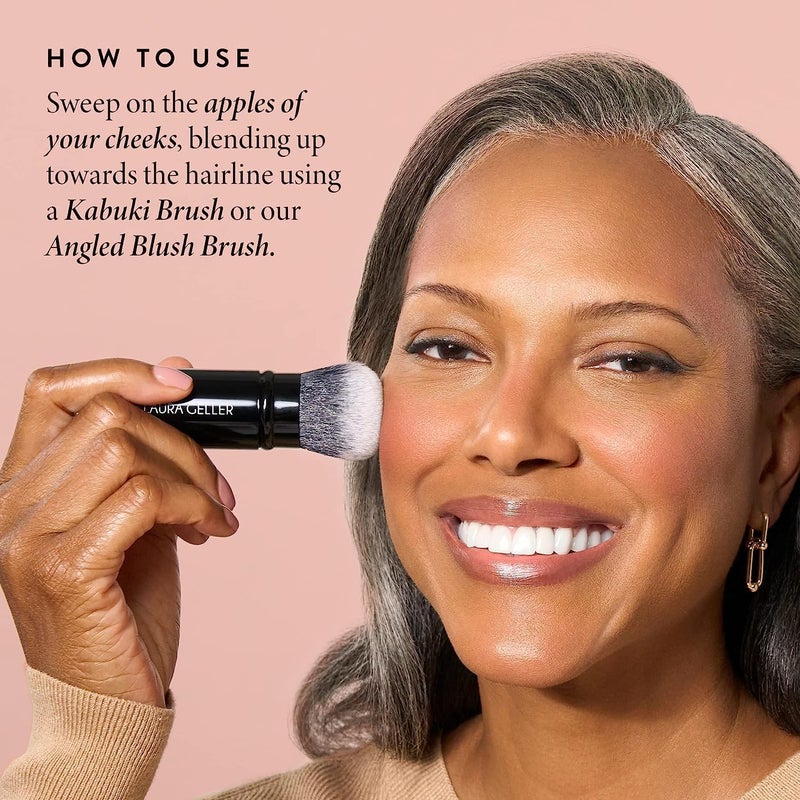 LAURA GELLER NEW YORK Baked Blush-n-Bronze Marbleized 2-in-1 Sculpting Bronzer Blush - Earthy Bronze - Contour Face with a Radiant Flush - Image 5