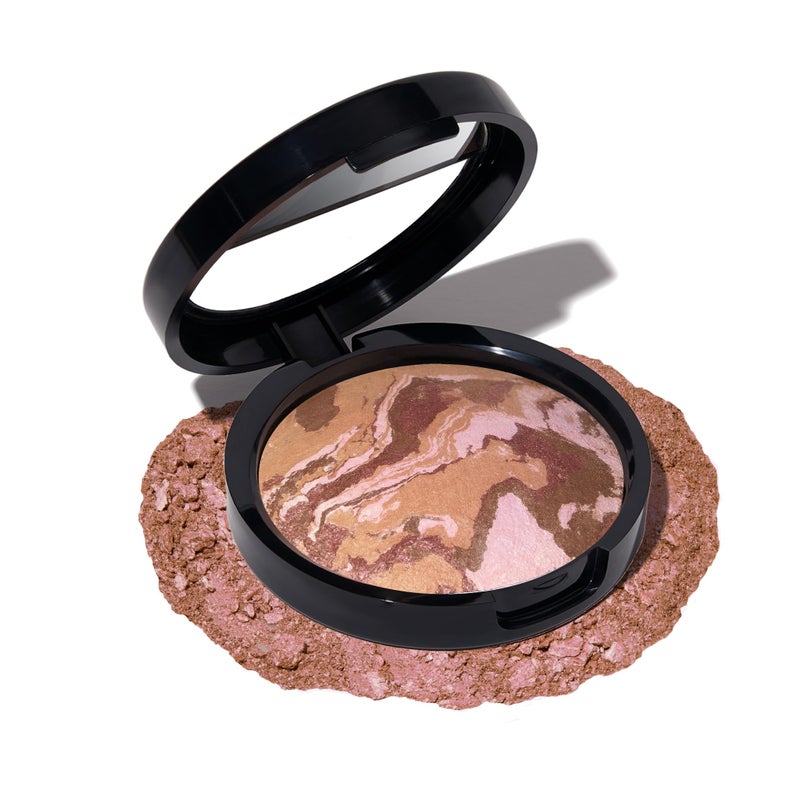 LAURA GELLER NEW YORK Baked Blush-n-Bronze Marbleized 2-in-1 Sculpting Bronzer Blush - Earthy Bronze - Contour Face with a Radiant Flush - Image 1