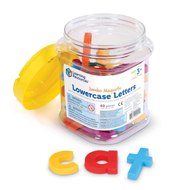Learning Resources Jumbo Magnetic Lowercase Letters, Develops Letter and Color Recognition Skills, ABC for Kids, Alphabet, Educational Toys for Toddlers, Set of 40 Pieces, Ages 3+ - Image 1