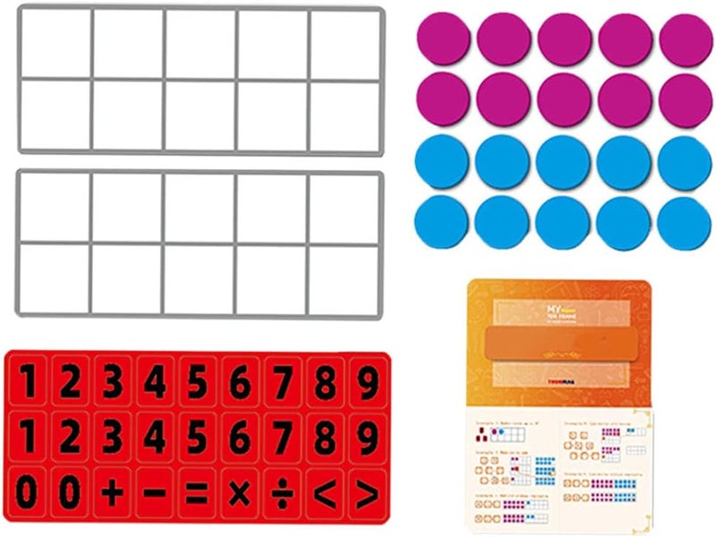 klarako Montessori Magnetic Ten Frame Math Manipulative Counting Subtraction Addition Home School Early Education Number Blocks Toy for Kindergarten Kids  Package C - Image 1
