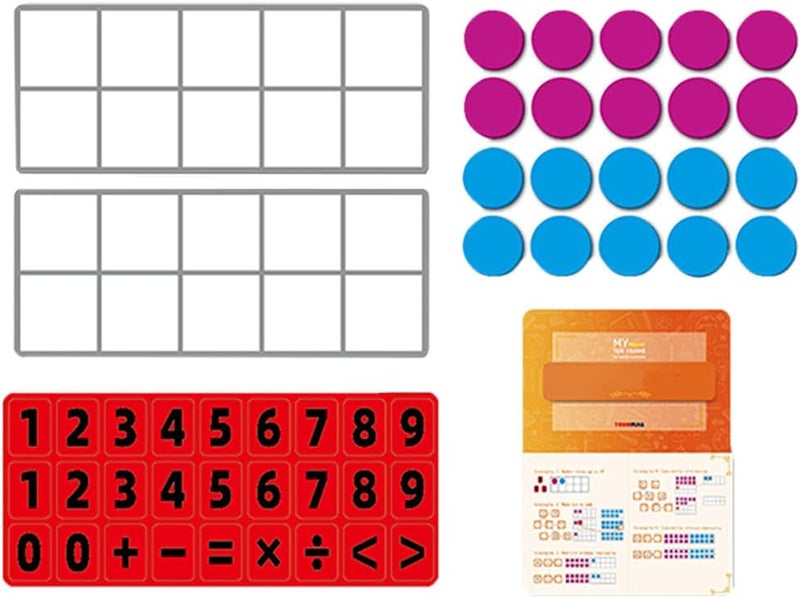 klarako Montessori Magnetic Ten Frame Math Manipulative Counting Subtraction Addition Home School Early Education Number Blocks Toy for Kindergarten Kids  Package C - Image 2