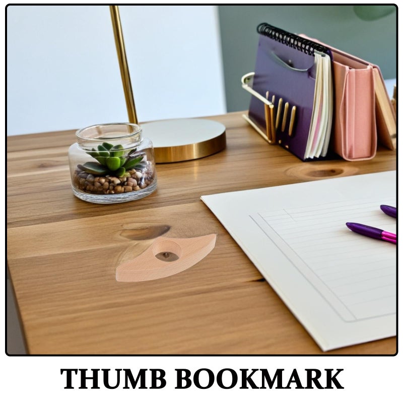 Handmade Wooden Book Page Holder Set Beech Walnut Material Reading Clip for Book Lovers - Image 4