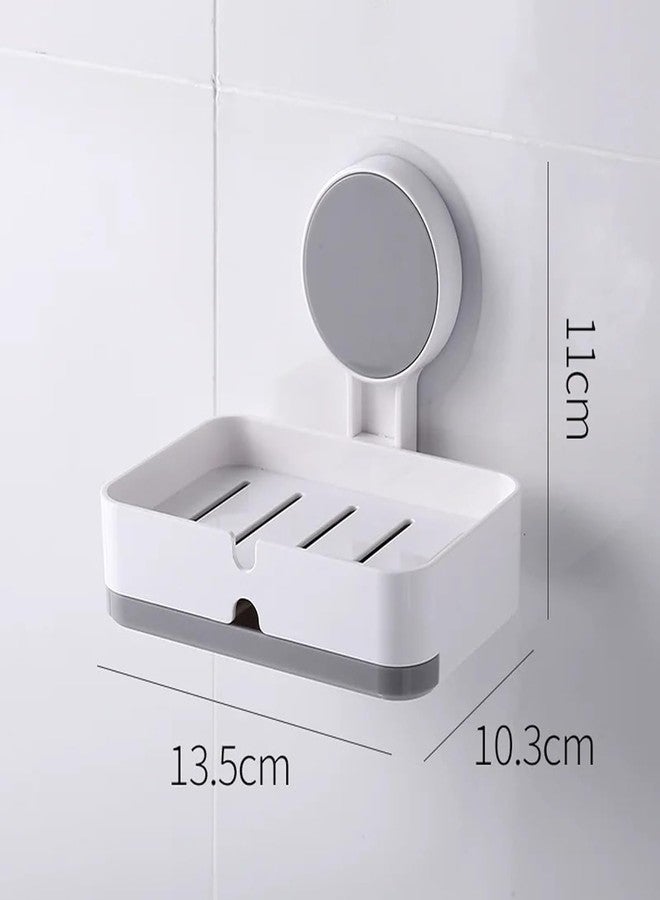 UMANATH Self Adhesive Magic Sticker ABS/Plastic Wall Mounted Soap Holder for Kitchen and Bathroom (Medium, White Single Soap Box) - Image 2