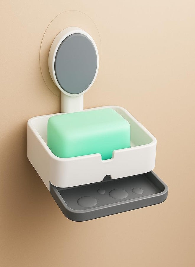 UMANATH Self Adhesive Magic Sticker ABS/Plastic Wall Mounted Soap Holder for Kitchen and Bathroom (Medium, White Single Soap Box) - Image 4