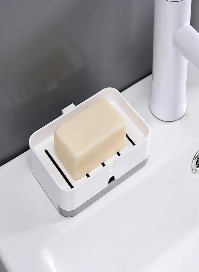 UMANATH Self Adhesive Magic Sticker ABS/Plastic Wall Mounted Soap Holder for Kitchen and Bathroom (Medium, White Single Soap Box) - Image 3