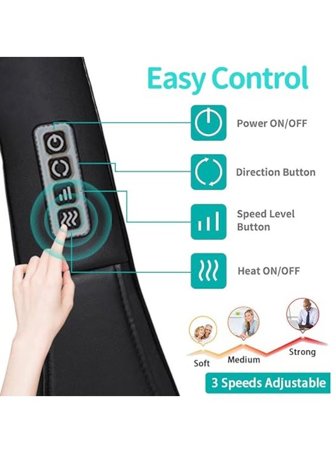 Electric 5D Neck and Back Massager with Soothing Heat - Deep Tissue Kneading Therapy for Shoulders, Legs, & Feet - Full Body Muscle Pain Relief Device - Ideal Wellness Gift for Men & Women - Image 3