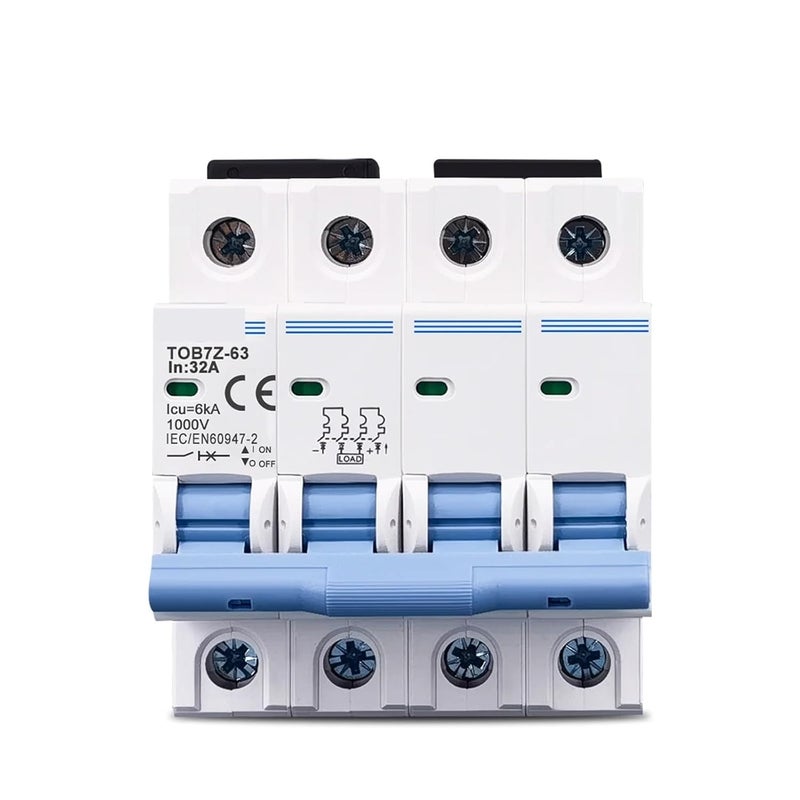 TOB7Z 63 قاطع دائرة مصغر 4P DC 1000V 3A 6A 10A 16A 20A 25A 32A 40A 50A 63A لنظام الطاقة الشمسية الكهروضوئية - Image 1