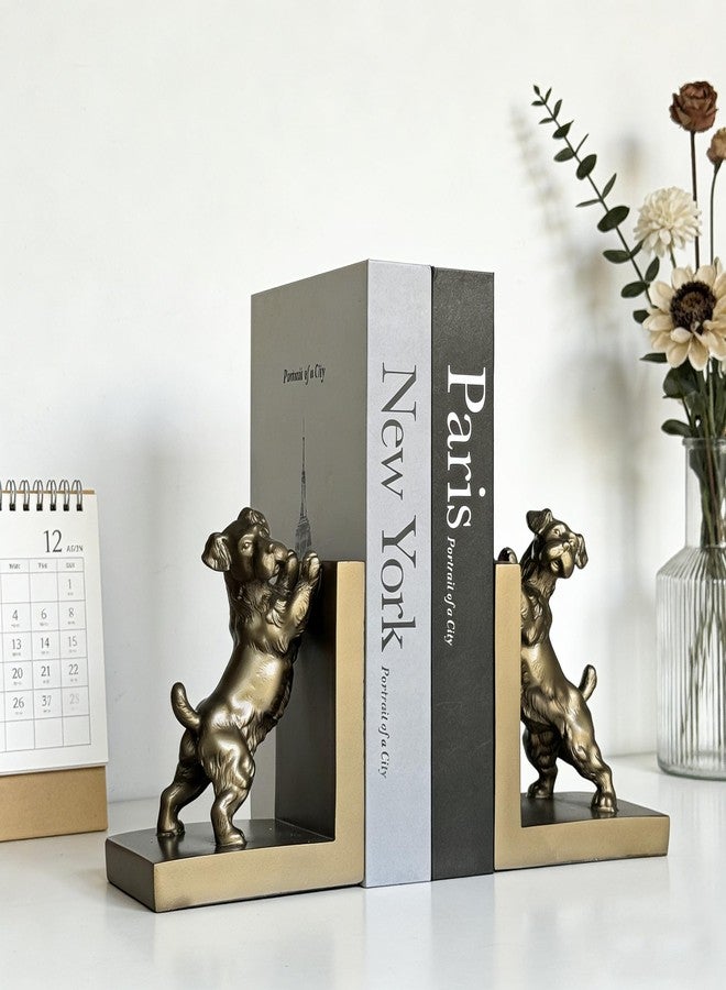 ifreeside 2pcs Dog Decorative Bookends for Shelves Retro Dog Resin Bookends Book Ends for Heavy Books for Home, Office Desk(Dogs Bookend-A) - Image 5