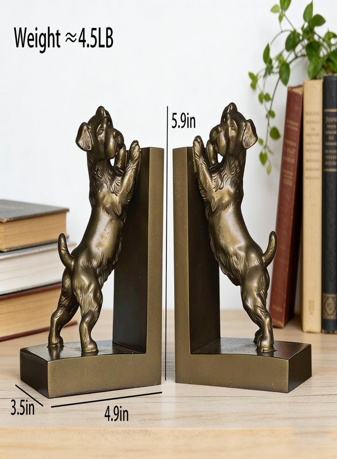 ifreeside 2pcs Dog Decorative Bookends for Shelves Retro Dog Resin Bookends Book Ends for Heavy Books for Home, Office Desk(Dogs Bookend-A) - Image 4