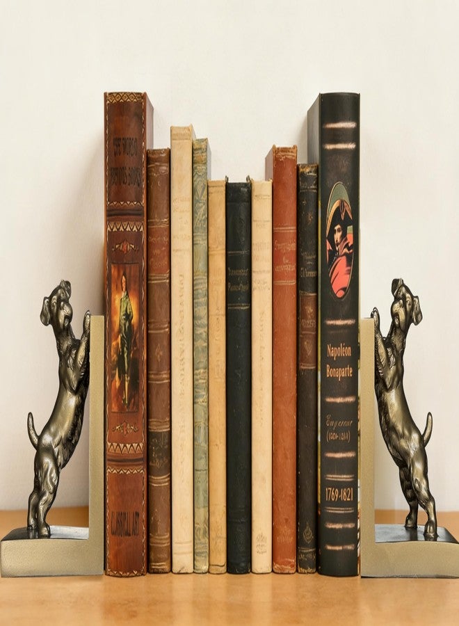 ifreeside 2pcs Dog Decorative Bookends for Shelves Retro Dog Resin Bookends Book Ends for Heavy Books for Home, Office Desk(Dogs Bookend-A) - Image 3