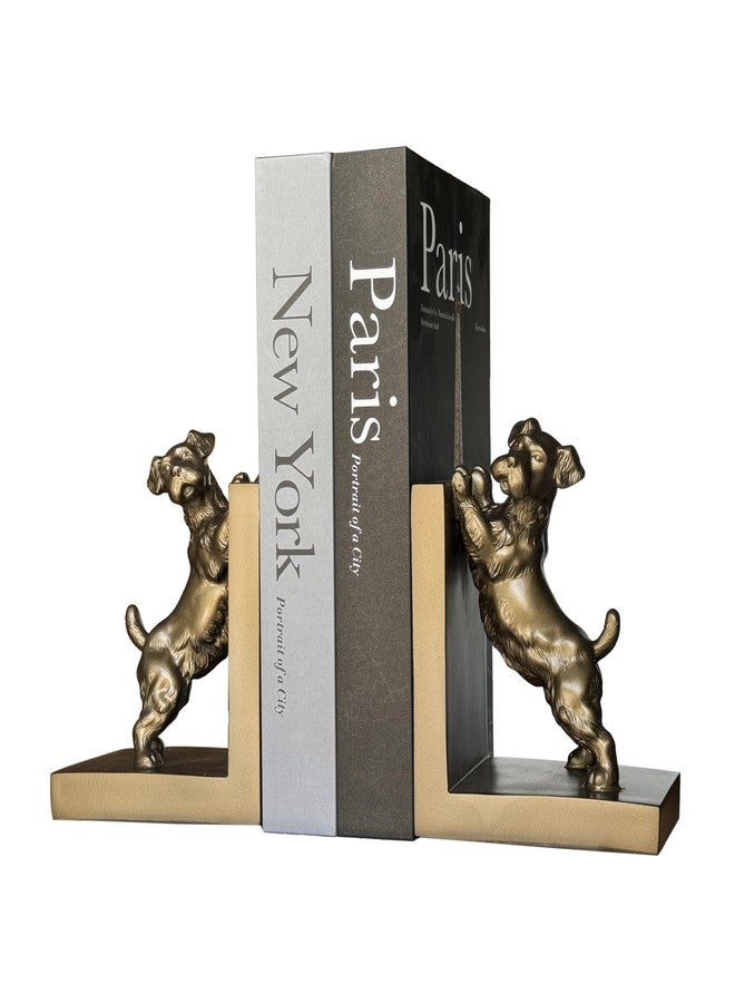 ifreeside 2pcs Dog Decorative Bookends for Shelves Retro Dog Resin Bookends Book Ends for Heavy Books for Home, Office Desk(Dogs Bookend-A) - Image 1