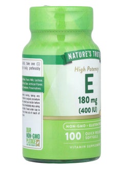 Nature's Truth Vitamin E High Potency  180 mg (400 IU) 100 Quick Release Softgels  - Image 2