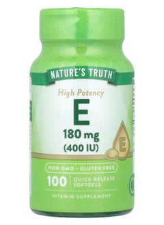 Nature's Truth Vitamin E High Potency  180 mg (400 IU) 100 Quick Release Softgels  - Image 1