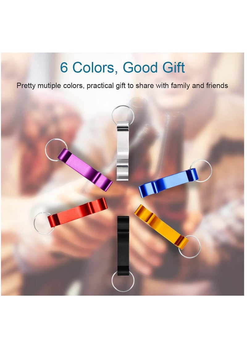 KASTWAVE 6PCS Colorful Bottle Openers, Premium Metal Keychain Bottle Opener, Beverage Bottle Opener for Men, Women, Small and Practical, Easy to Carry, Open the Lids of Bottle Easily  - Image 4