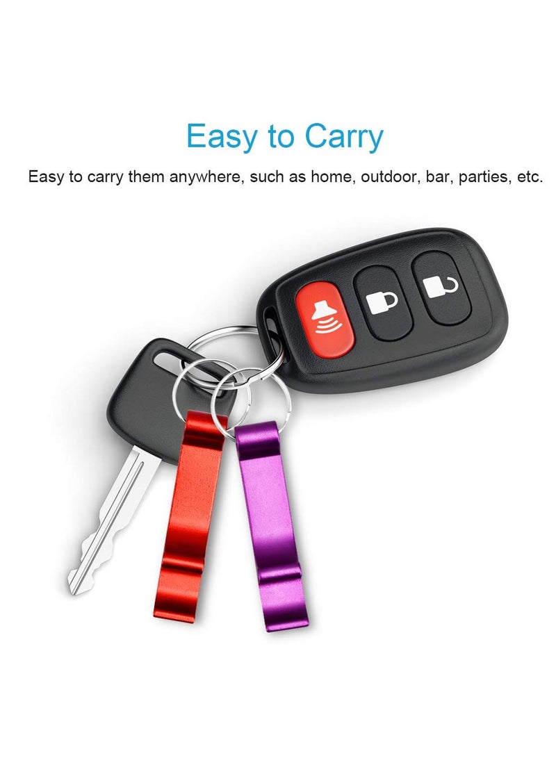 KASTWAVE 6PCS Colorful Bottle Openers, Premium Metal Keychain Bottle Opener, Beverage Bottle Opener for Men, Women, Small and Practical, Easy to Carry, Open the Lids of Bottle Easily  - Image 5