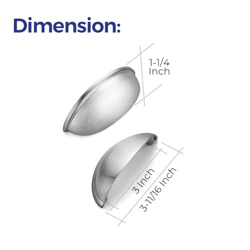 Ravinte 30 Pack 3" Drawer Pulls Brushed Nickel Cabinet Pulls Kitchen Hardware Cabinet Handles Drawer Handles Knobs 3 inch Hole Center - Image 3