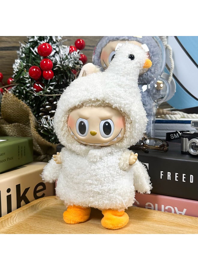 Labubu Sitting Party Doll Clothes Generation II Blind Box Labubu Doll Clothes Ragcloth Clothes Plush Vinyl Face-Specification:Universal For First And Second Generations (excluding Dolls) - Standard Package-Colour:Little Swan (hat + Sweater + Socks)  - Image 1