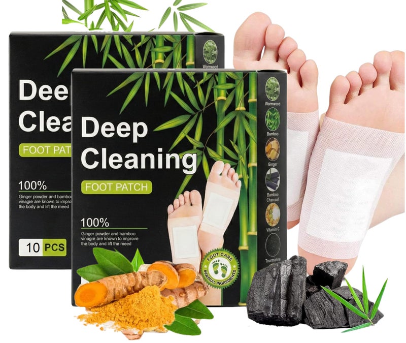 QERINKLE Premium Organic Health Patch Toxins Remove Pain Free Pads for Stress Relief Sleep,Natural ingredients Toxins Ginger Foot Detox Pads For Adhesive Feet & Body (Black, PACK OF 20) - Image 1