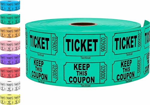 Tacticai 1000 Tacticai Raffle Tickets, Green (1 of 8 Colors), Double Roll, Ticket for Events, Entry, Class Reward, Fundraiser & Prizes - Image 3