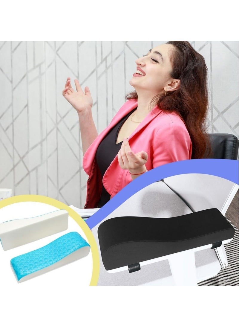 Captaintech Office Chair Armrest Covers, Ergonomic Chair Armrest Pads, Cooling Gel Cushions Office Chair Arm Covers, Arm Rest Cushioning for Office Chair with Memory Foam - Image 4