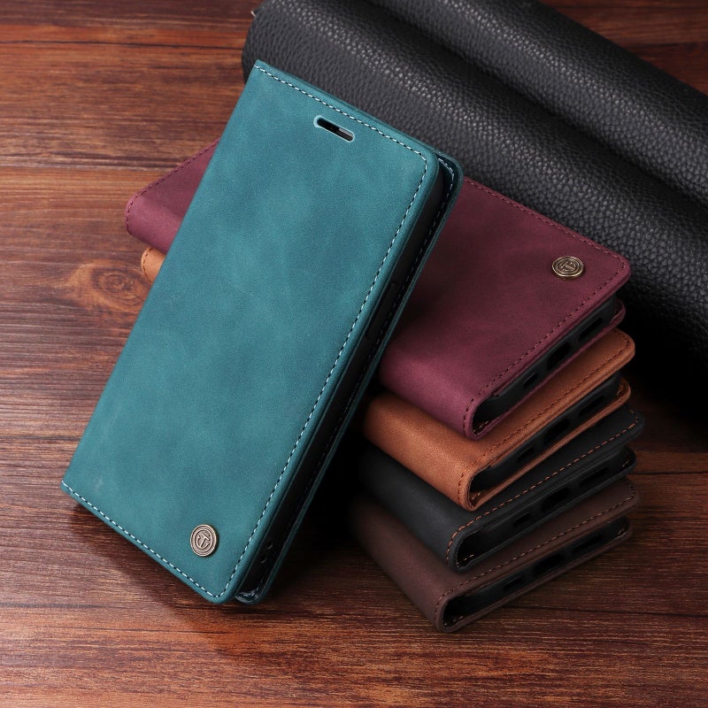 Brown Synthetic Leather Card Holder Case For Redmi 9C With Stand - Image 4