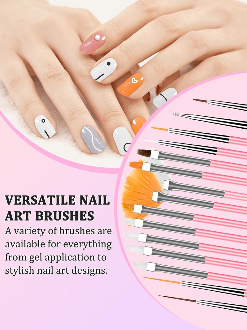YOOVR Nail Art Design Tools, Nail Stand Holder for Painting Nails, Nail Art Brushes, Nail Dotting Sculpting Gel Tool, French Tip Tool Liner Brushes, Resin Nail Art Palette, Nail Stuff for Nail Techs - Image 3
