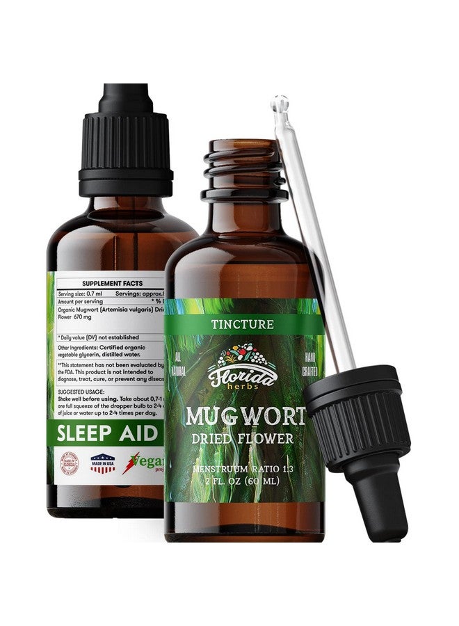 FLORIDA HERBS قطرات سائلة من مستخلص الشيح - قطرات دعم الاسترخاء والنوم العضوية - صبغة الشيح الطبيعية - مصنوعة في الولايات المتحدة - 2 أونصة سائلة - Image 1