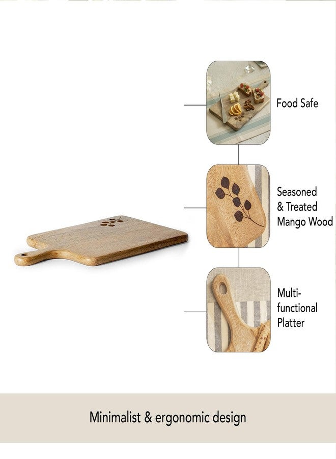Ellementry Leafy Twig Handcrafted Mango Wood Cutting Board – Natural Wooden Chopping Board for Kitchen Prep, Serving & Charcuterie – Food Safe Multipurpose Surface - Image 3