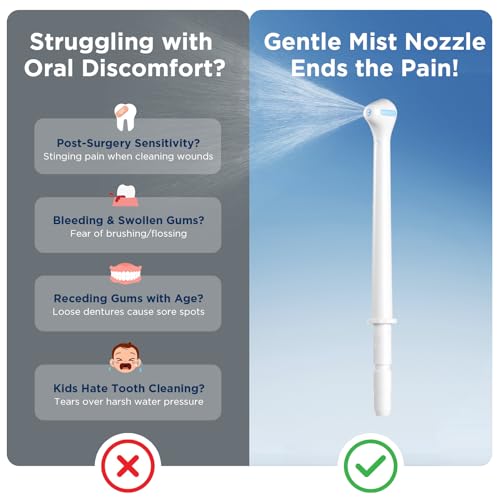 Oralphi Replacement Heads for Waterpik, Gentle Mist Tech for Sensitive Gums, Replacement Tips for Waterpik Water Flosser, 70° Wide Spray for Efficient Deep Cleaning(4 Mist Tips) - Image 3