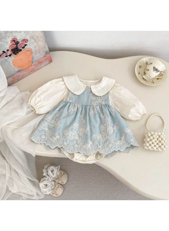 DOOKOO Baby clothes, autumn jumpsuit, western-style princess bag, fart clothes, dress set, women's treasure hundred day banquet climbing suit ，Summer Infant Girls Clothing Sets Baby 100% Cotton - Image 4